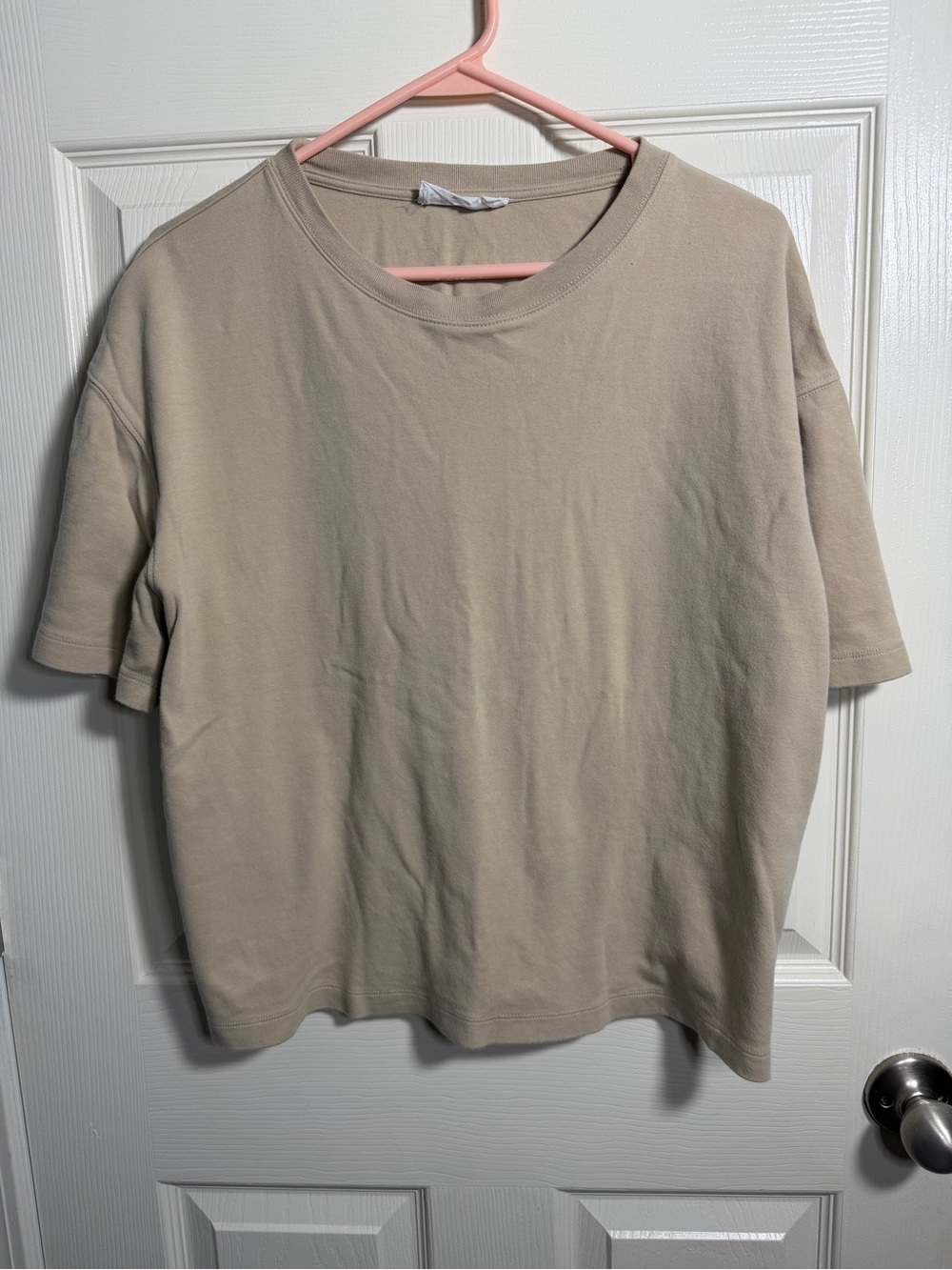 Women’s Double Zero Neutral Crew Neck Tee in Beige, size Large